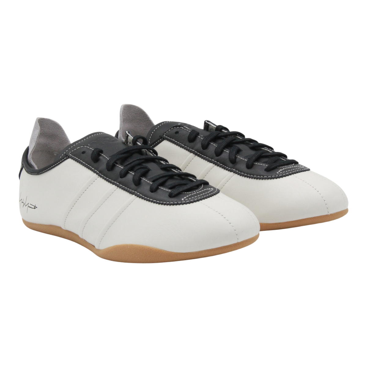 Low-Profile White Sneakers with Black Detailing