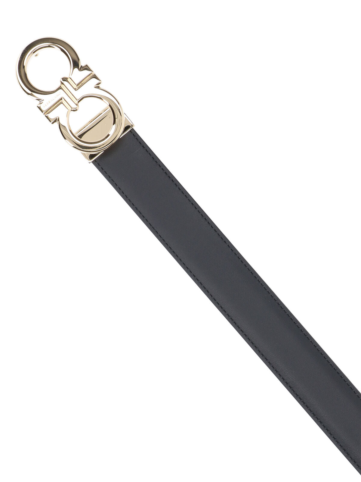 "Gancini" Belt In Black Calfskin