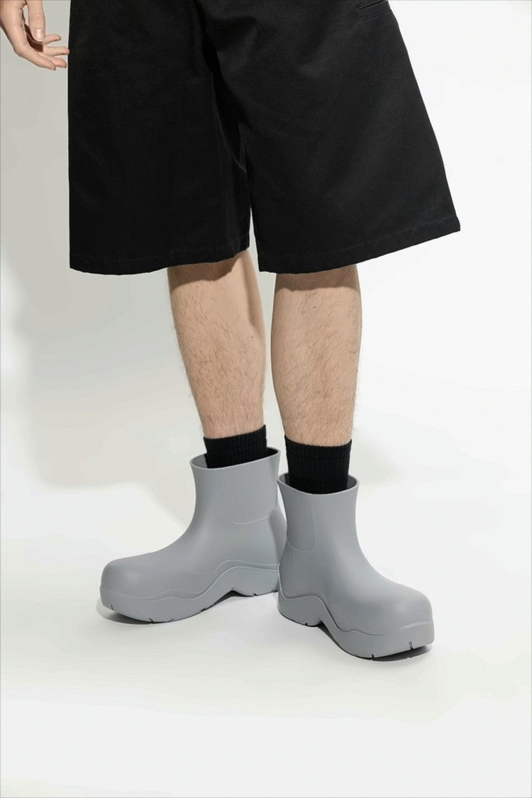 Matte Rubber Ankle Boots