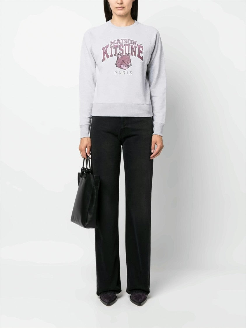 Casual Graphic Print Sweatshirt With Fox Head Design