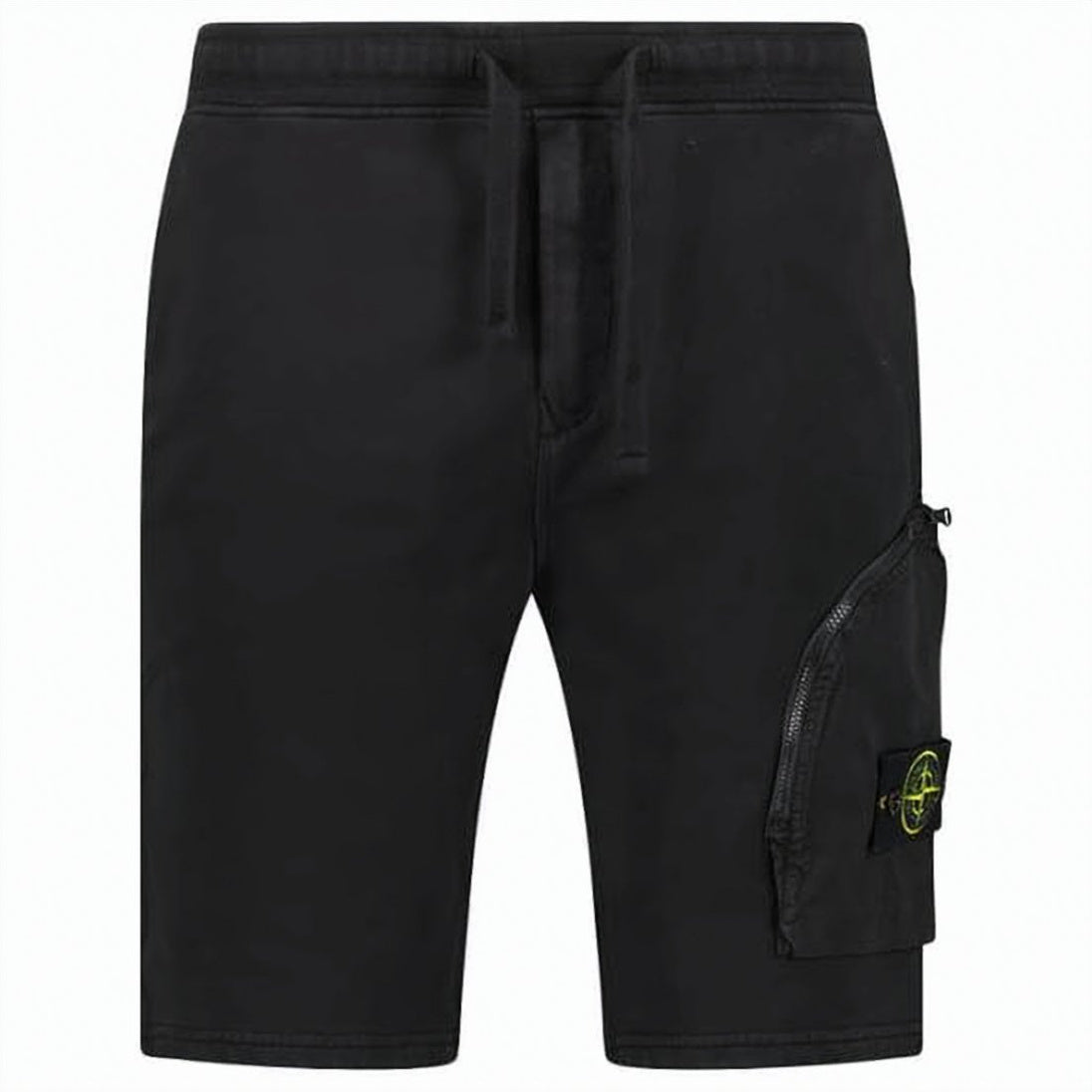 Knee-Length Black Shorts with Drawstring