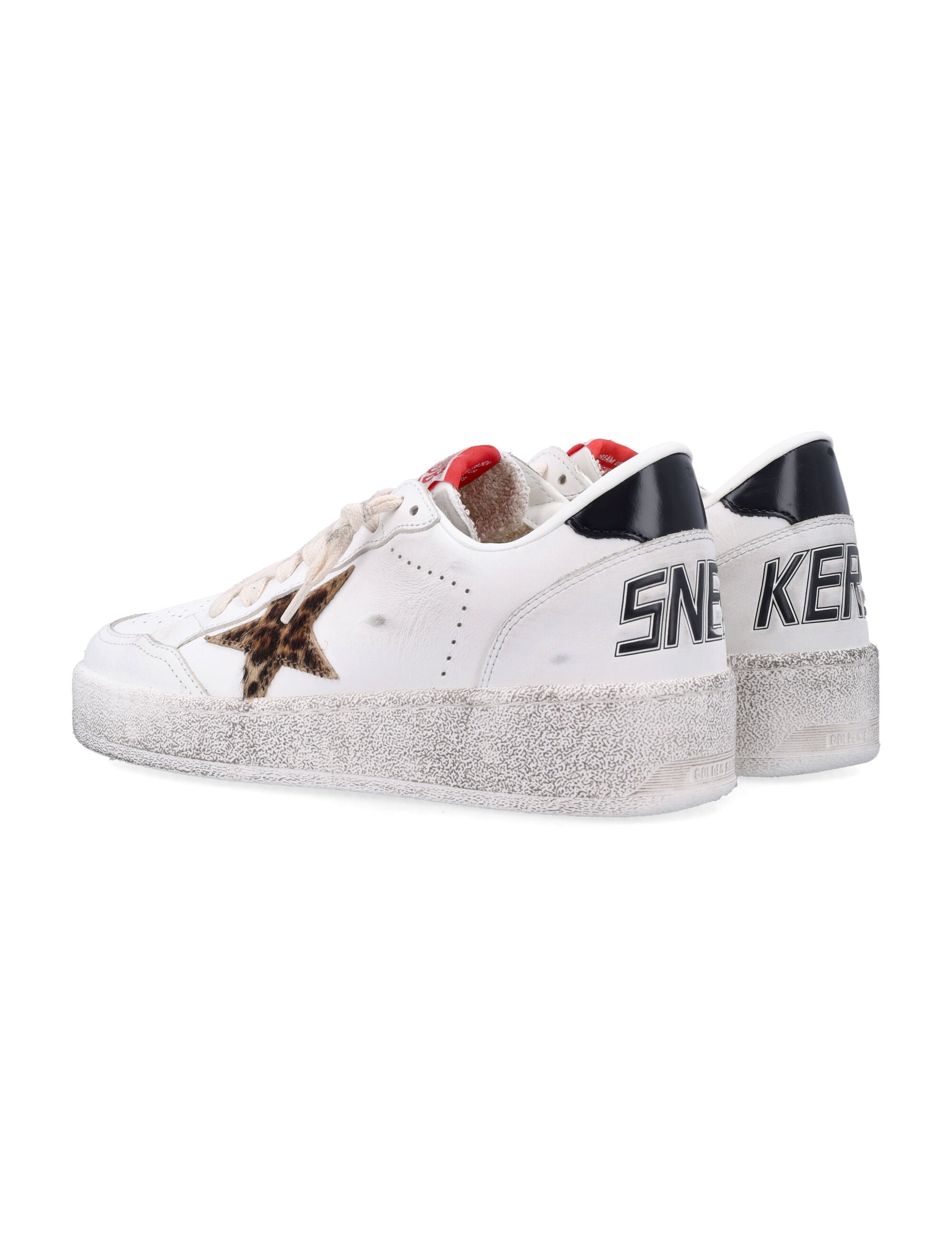 Vintage-Inspired Ball Star Sneakers with Leopard Print Star