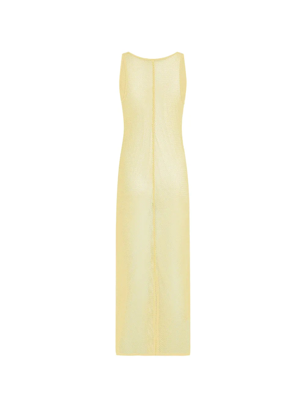 Sleeveless Long Mesh Dress with Lace-Up Detail