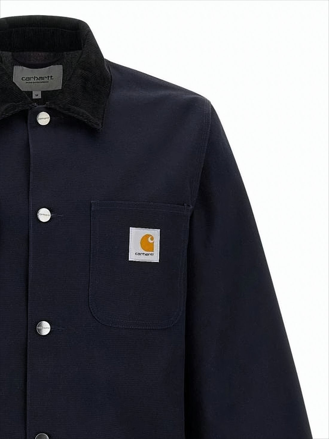 Sturdy Button-Up Coat With Corduroy Collar