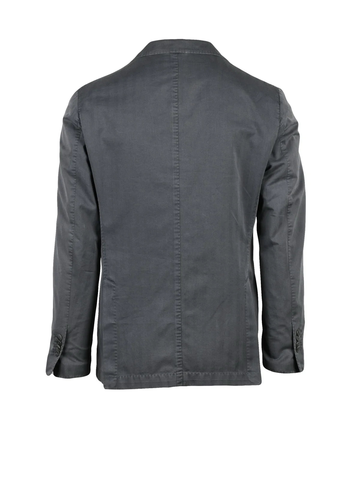 Grey Cotton Polyamide Elastane Fitted Jacket