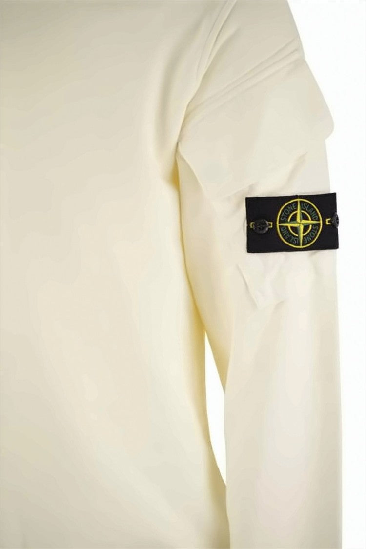 Minimalist Long-Sleeve Cotton T-Shirt With Compass Patch