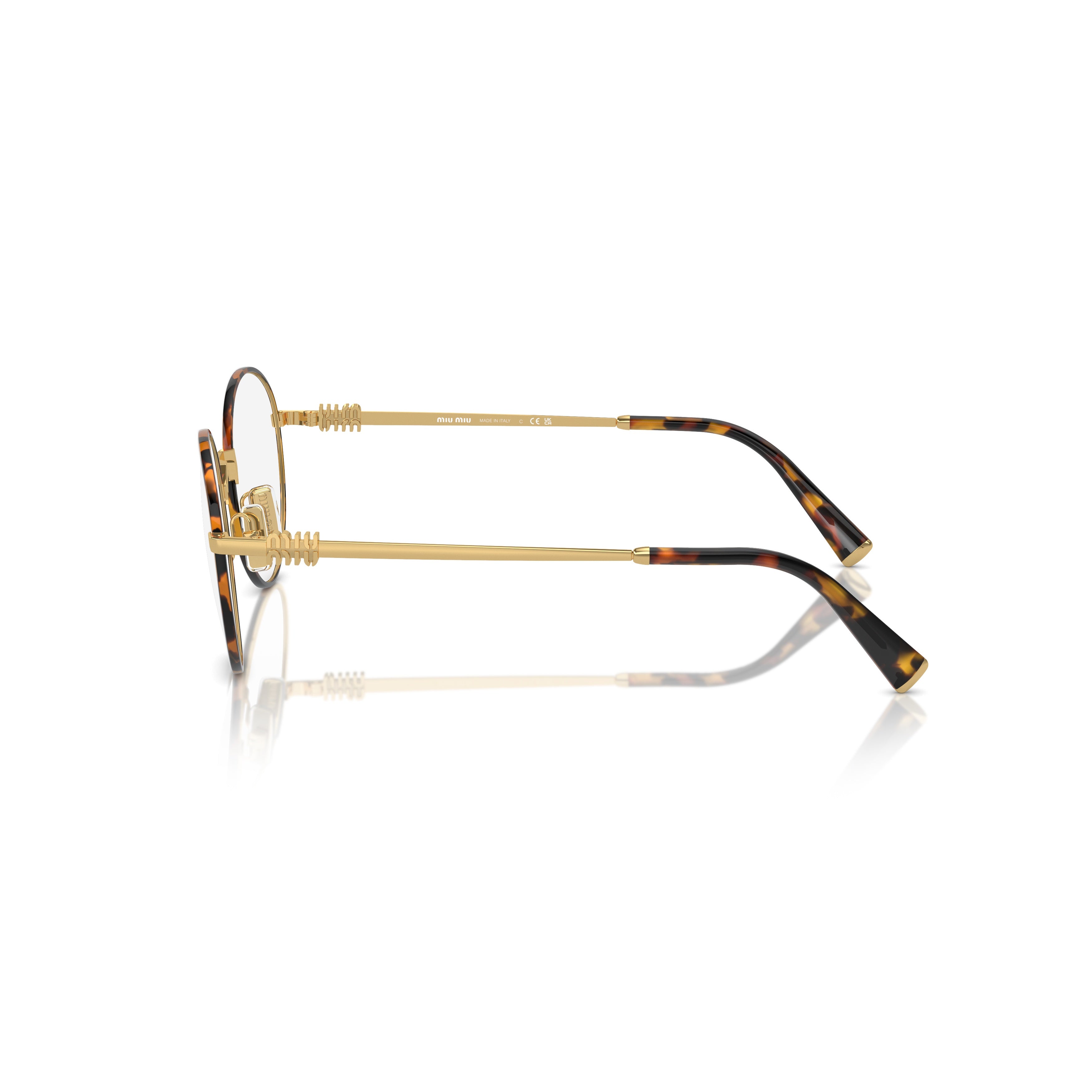0mu 52xv Round Tortoiseshell-Accented Eyeglasses