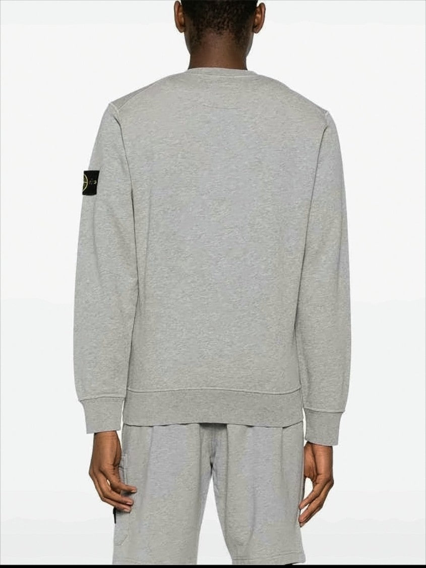 Grey Long-Sleeve Sweatshirt with Patch Logo