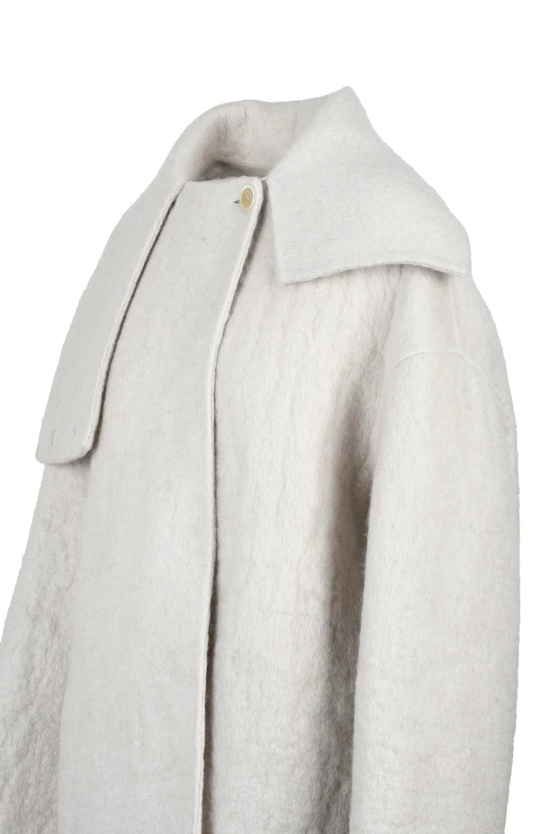 Mohair Wool Coat - Light Grey