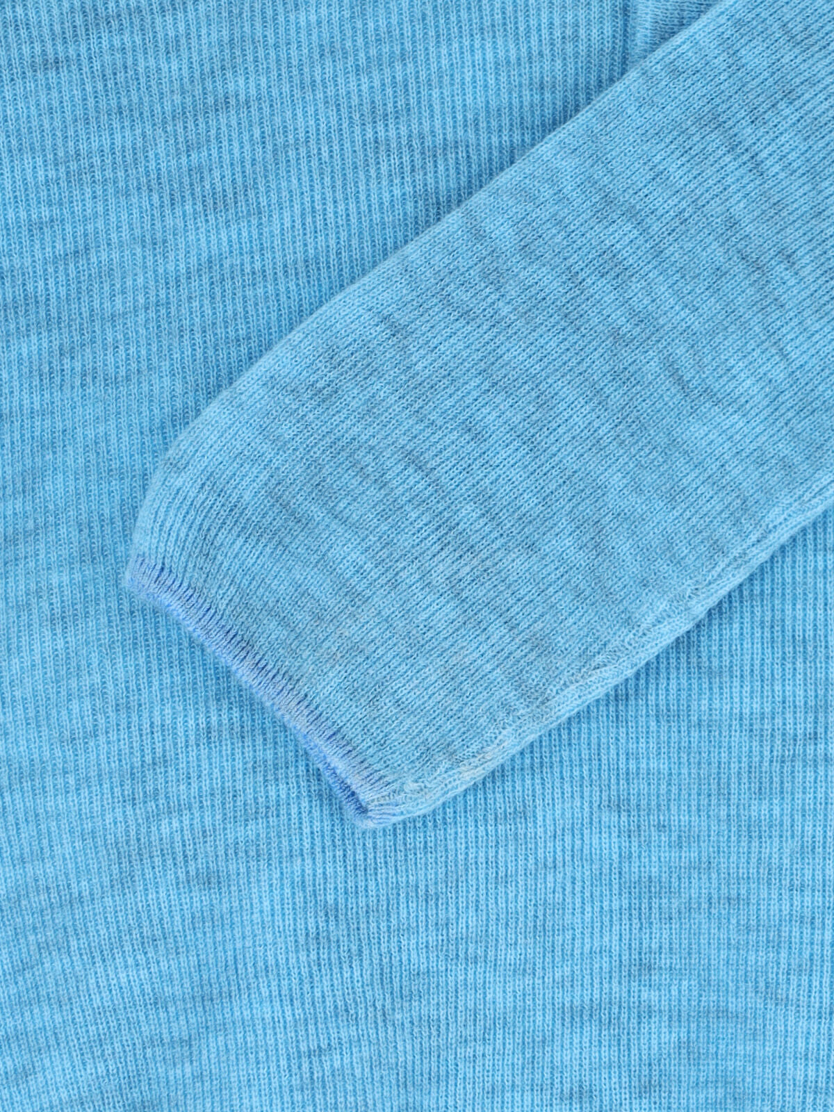 Heathered Blue Long Sleeve Polo Shirt