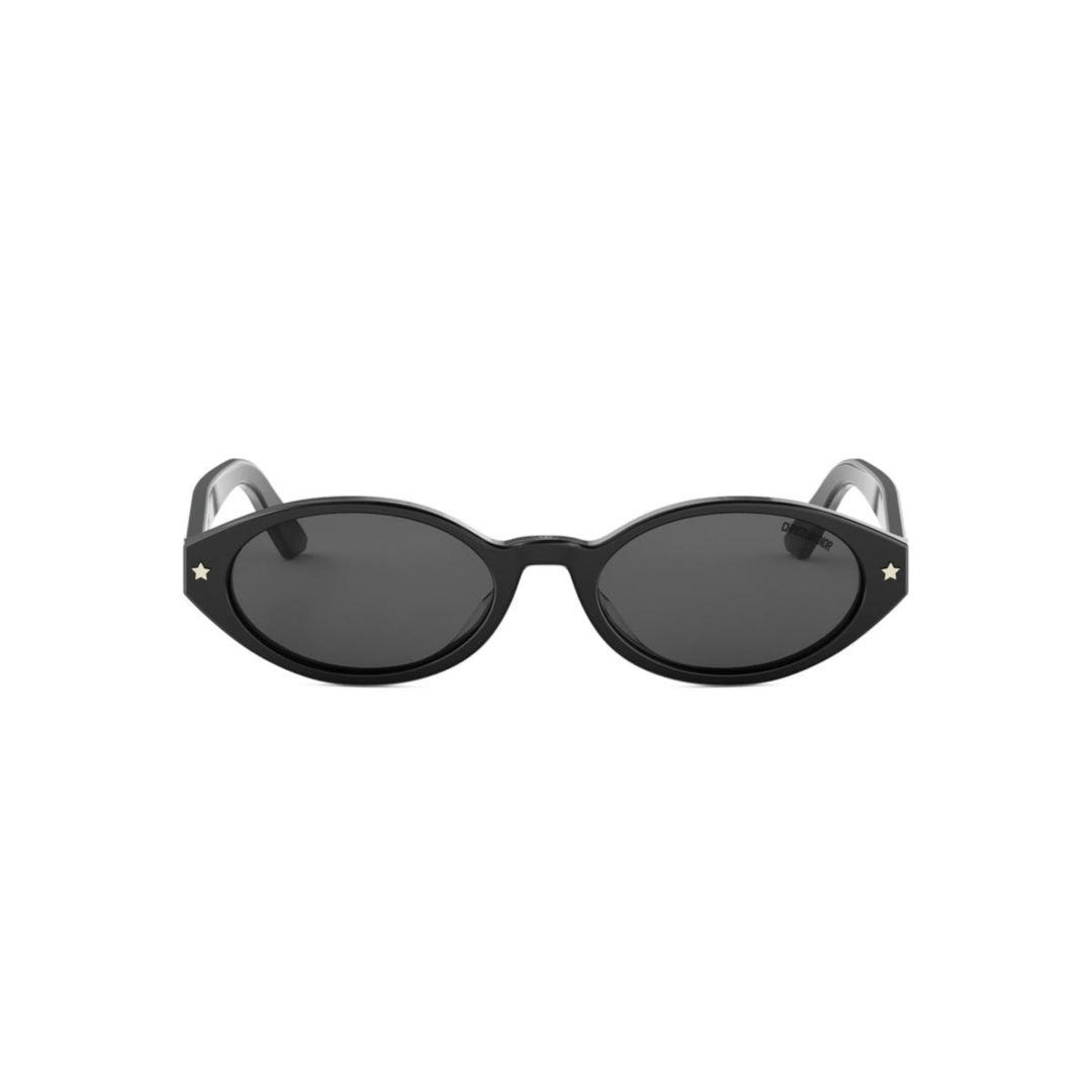 Oval-Frame Sunglasses With Star Accents And Dark Lenses