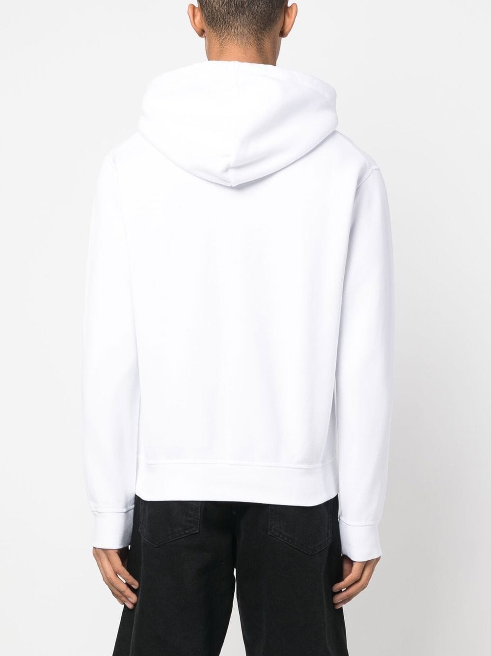 White Hooded Sweatshirt with Central Icon Logo