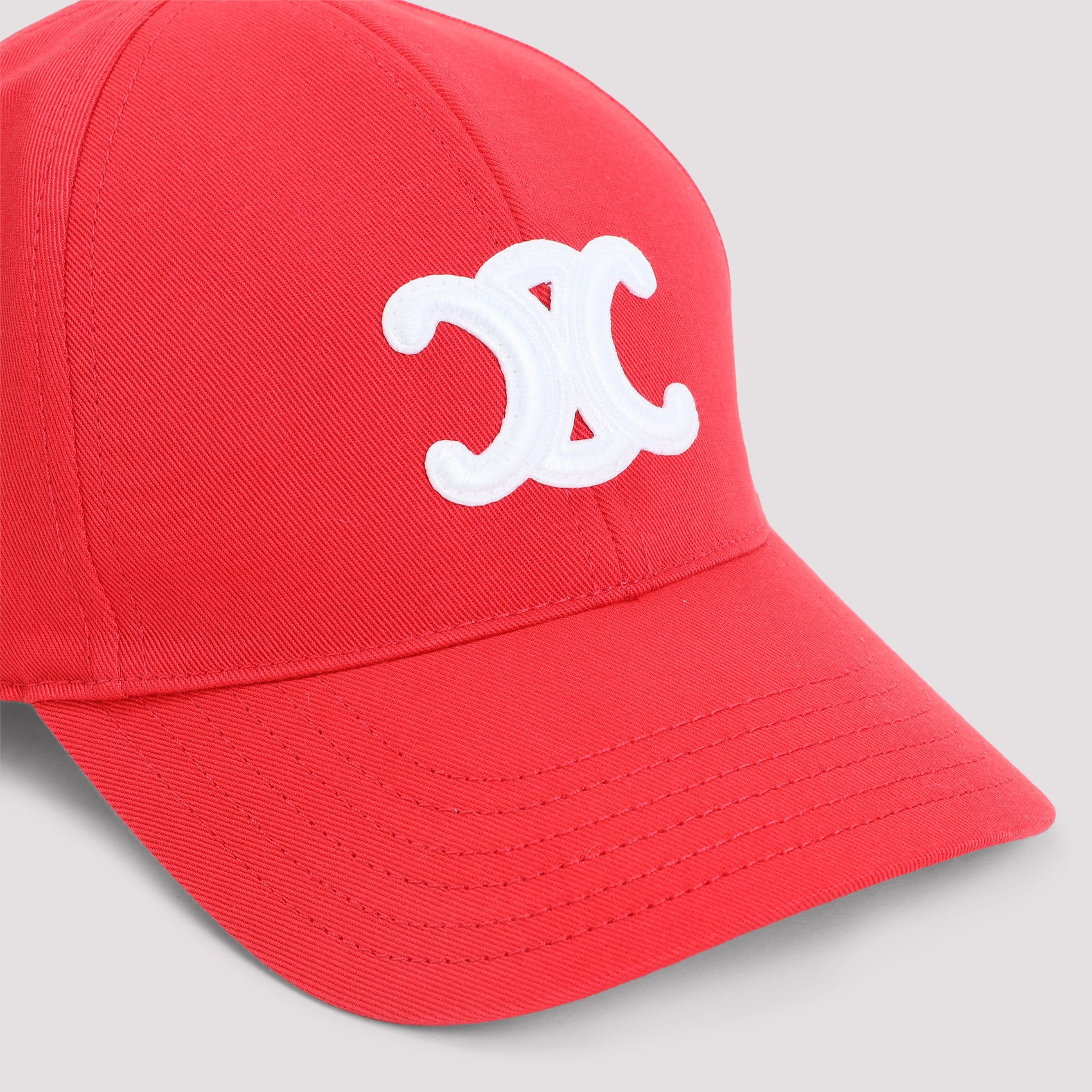 Bright Red Baseball Hat with Contrast Logo