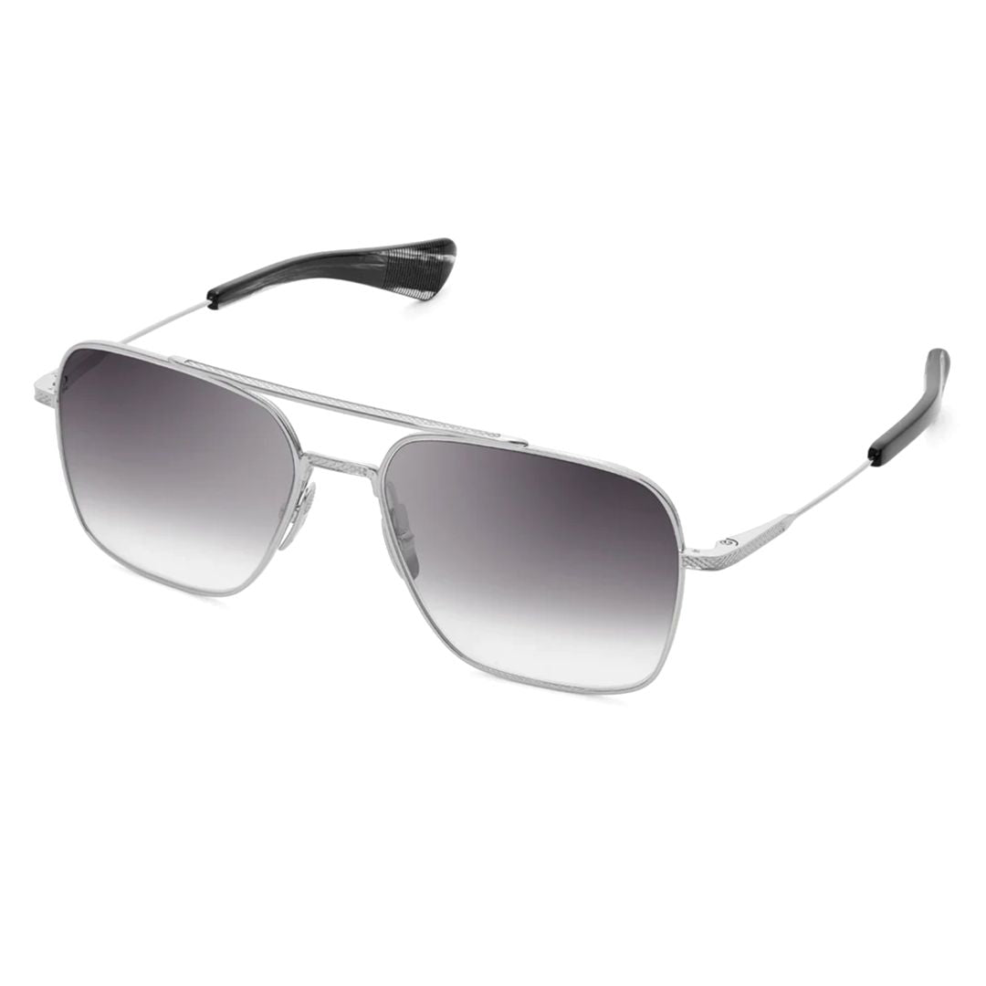 Flight-Seven Rectangular Dark Lenses with Gold Metal Frame