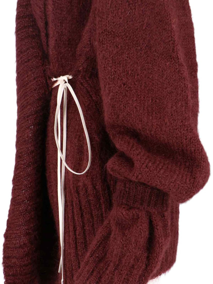 Oversized Mohair-Blend Cardigan – Bordeaux