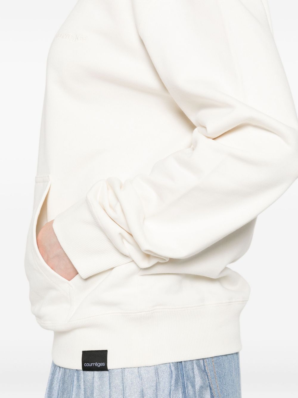 Relaxed Fit White Hoodie with Classic Kangaroo Pocket