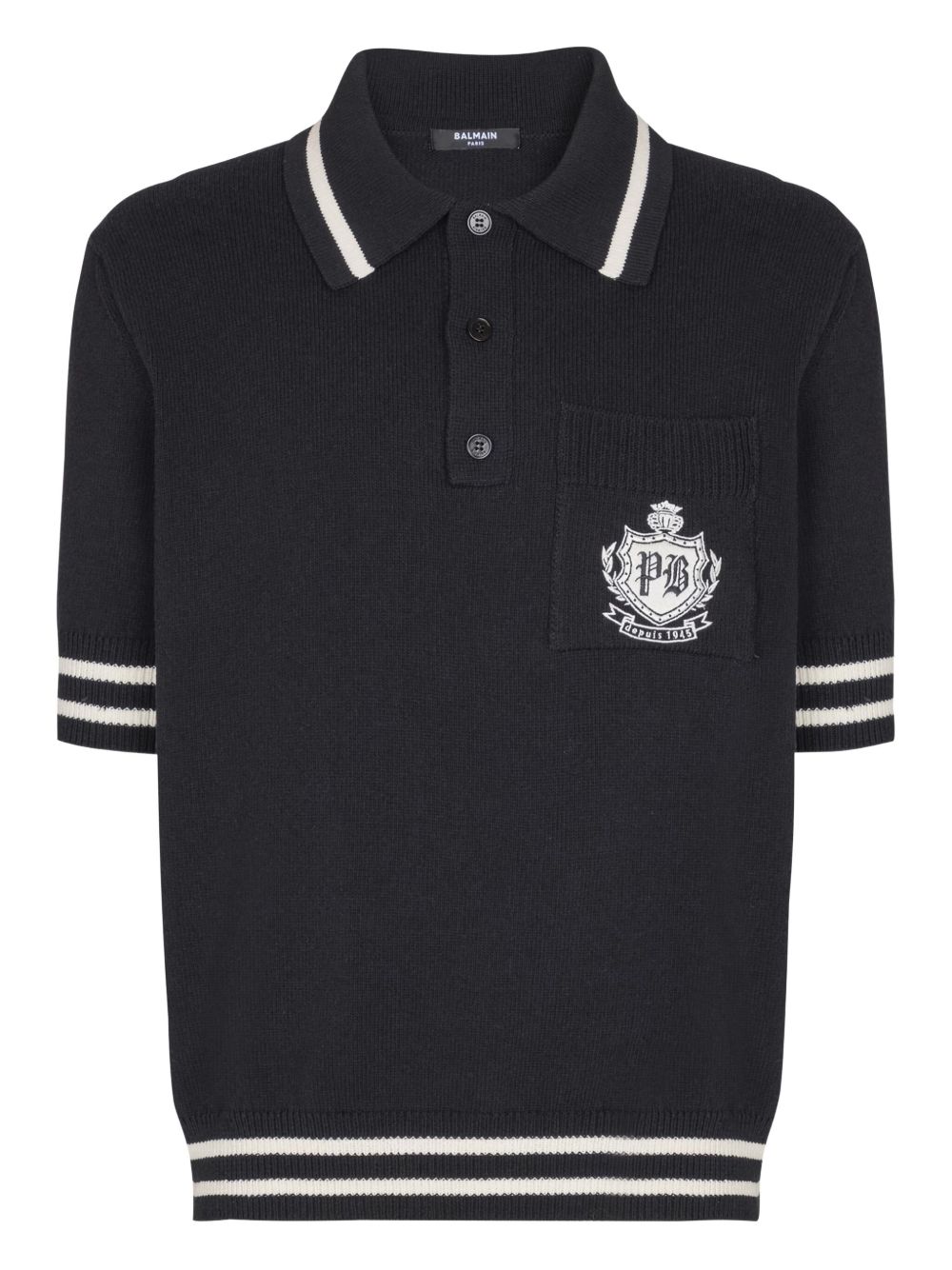 Ribbed Knit Polo Shirt