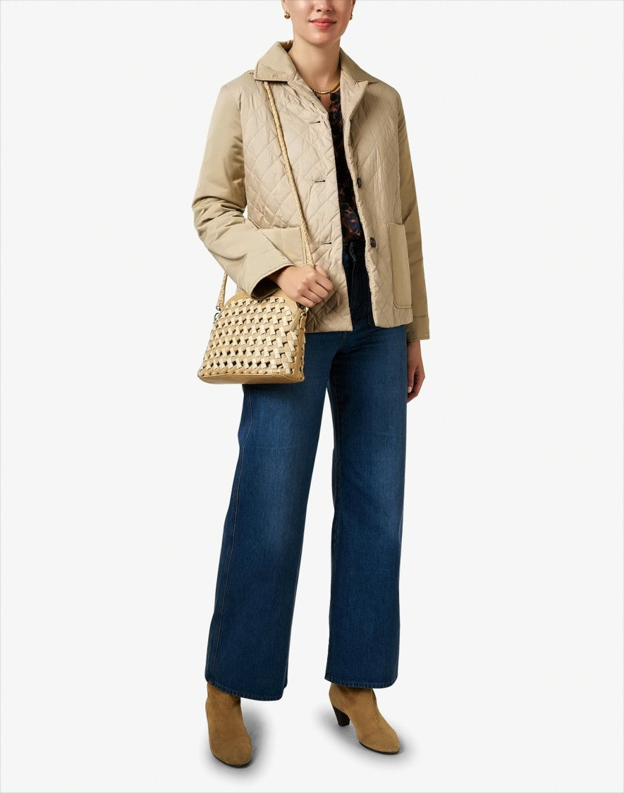 Quilted Short Jacket with Classic Collar
