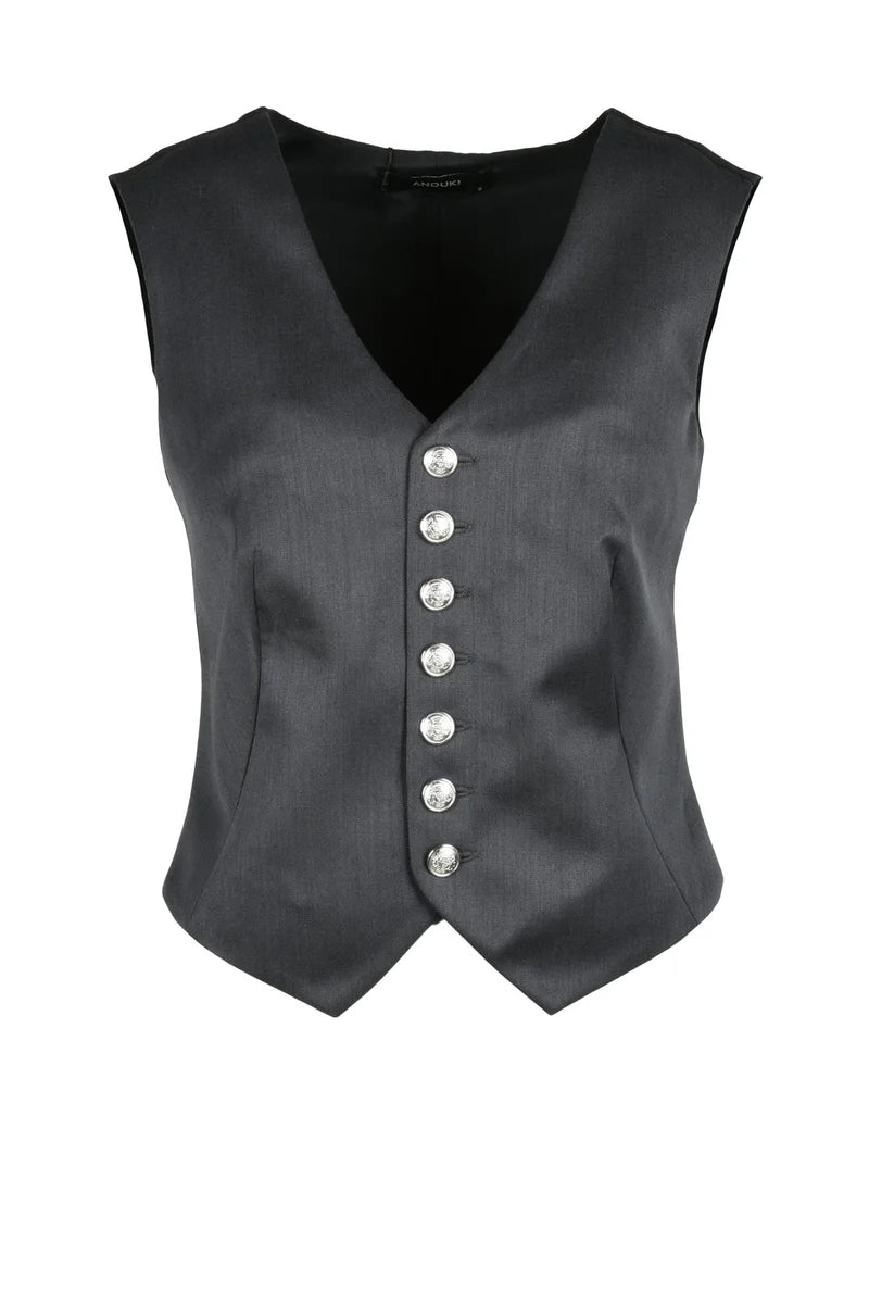 Wool Vest - Grey