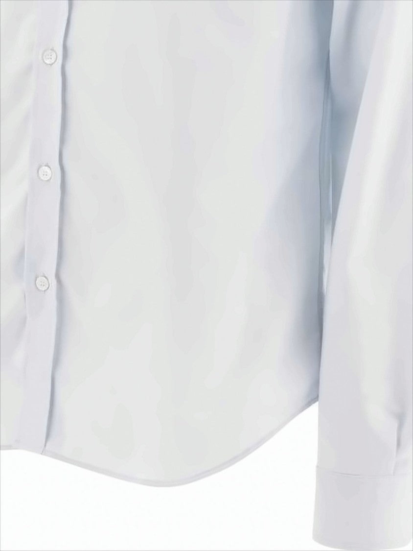 Classic Long-Sleeve White Cotton Shirt With Embroidered Fox Detail