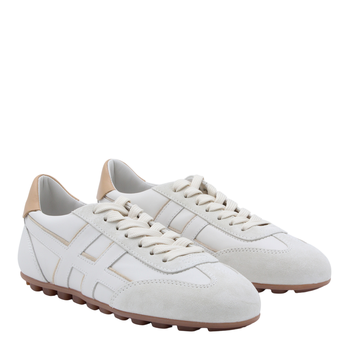Low-Top White Leather Sneakers
