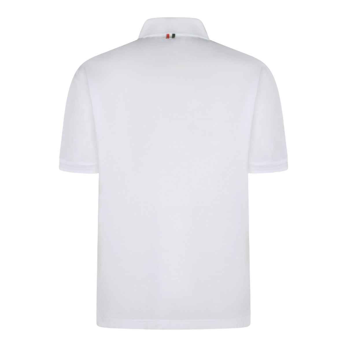 Classic White Polo Shirt with Striped Accents