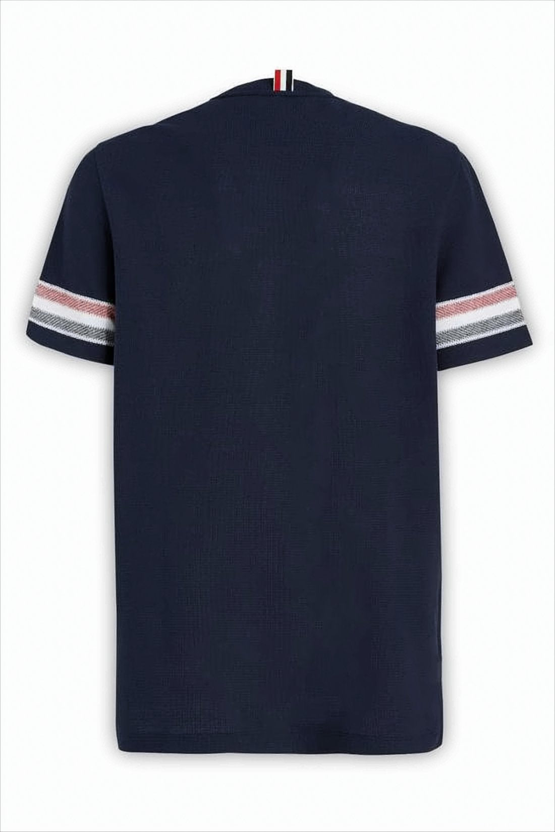 Short-Sleeved Black T-Shirt with Striped Detailing