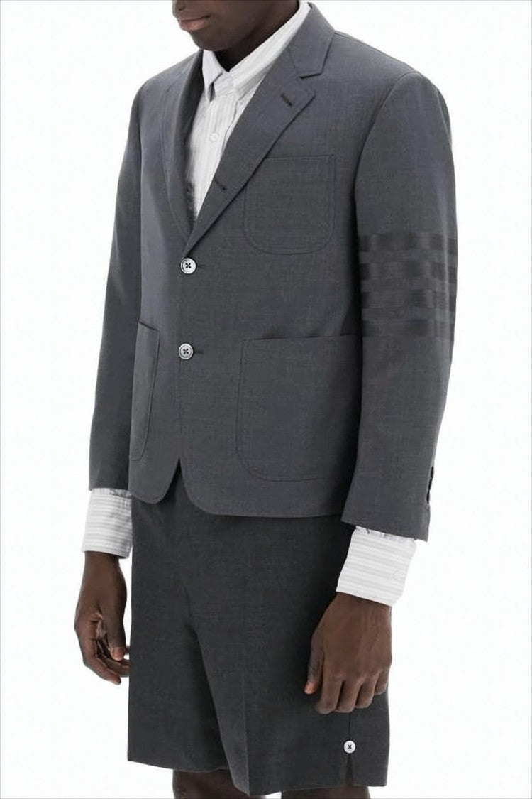 Cropped Tailored Suit Jacket with Structured Fit