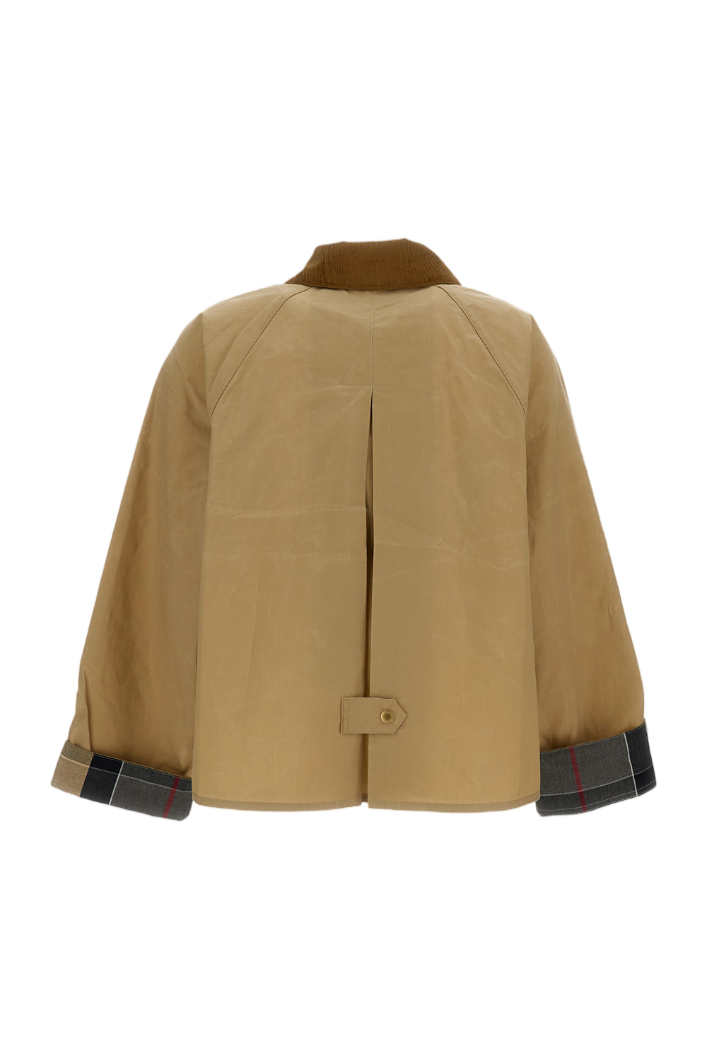 Casual Jacket with Inverted Box Pleat and Tartan Detailing