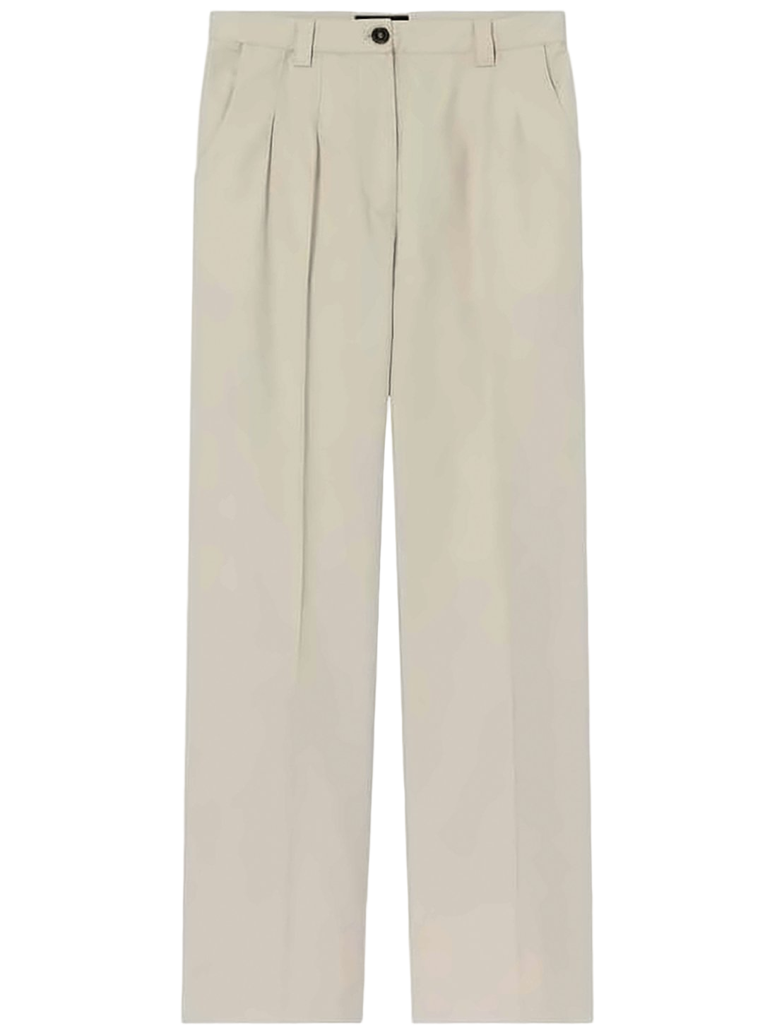 High-Waisted Straight Pants with Pleats