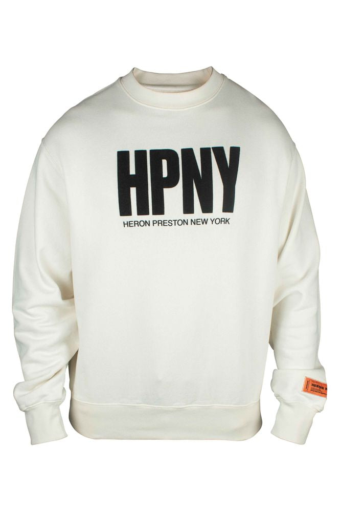 Crew Neck Cotton Sweatshirt With Bold Logo