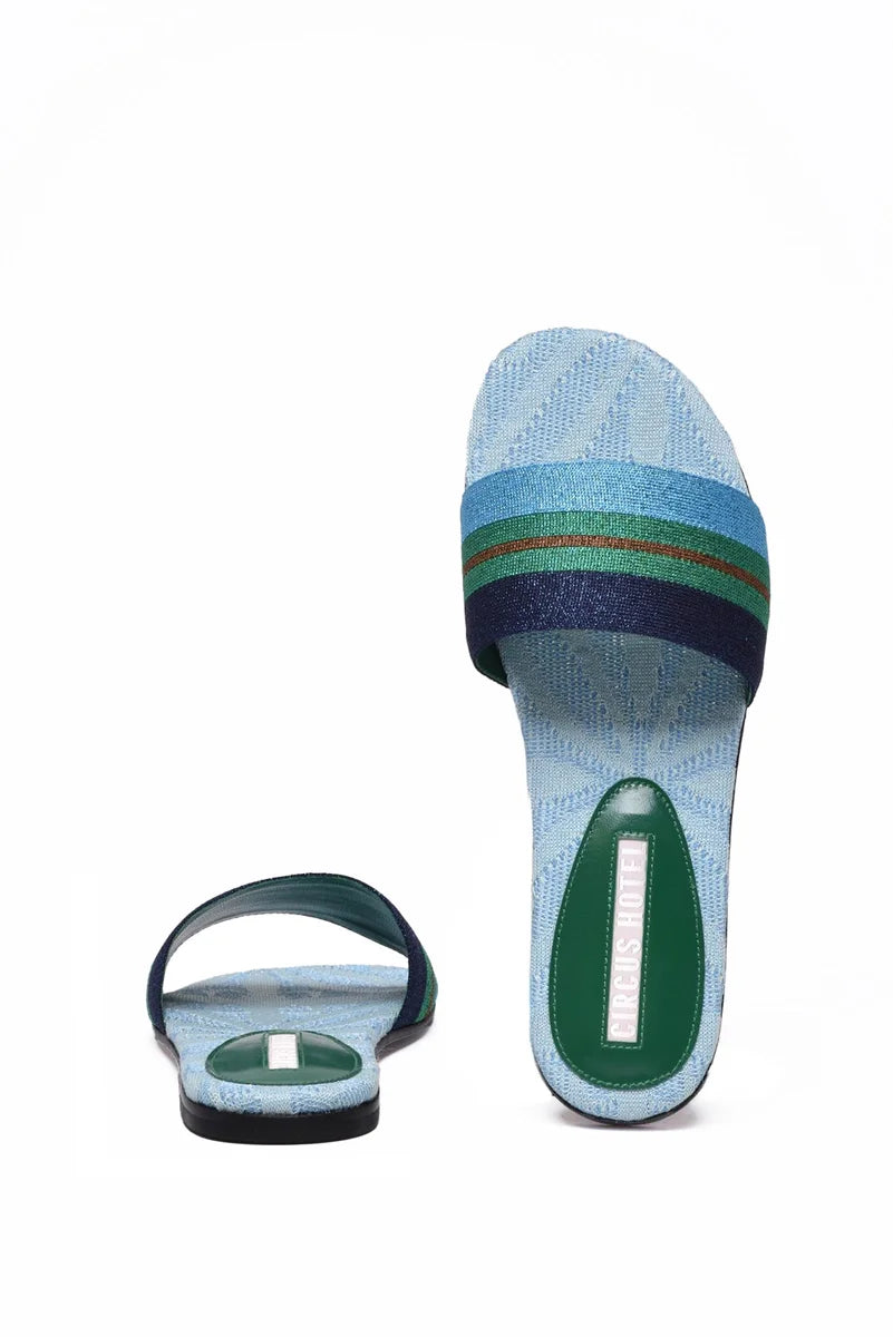 Lamé Mule - Sky Blue/Blue