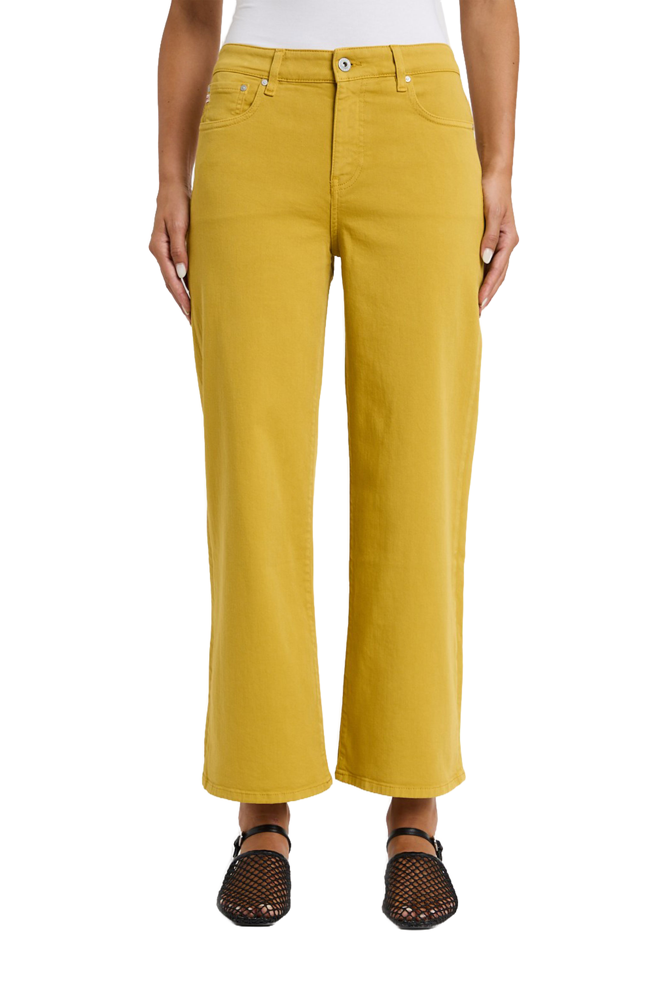 Mustard Saige Wide Leg Crop Jeans