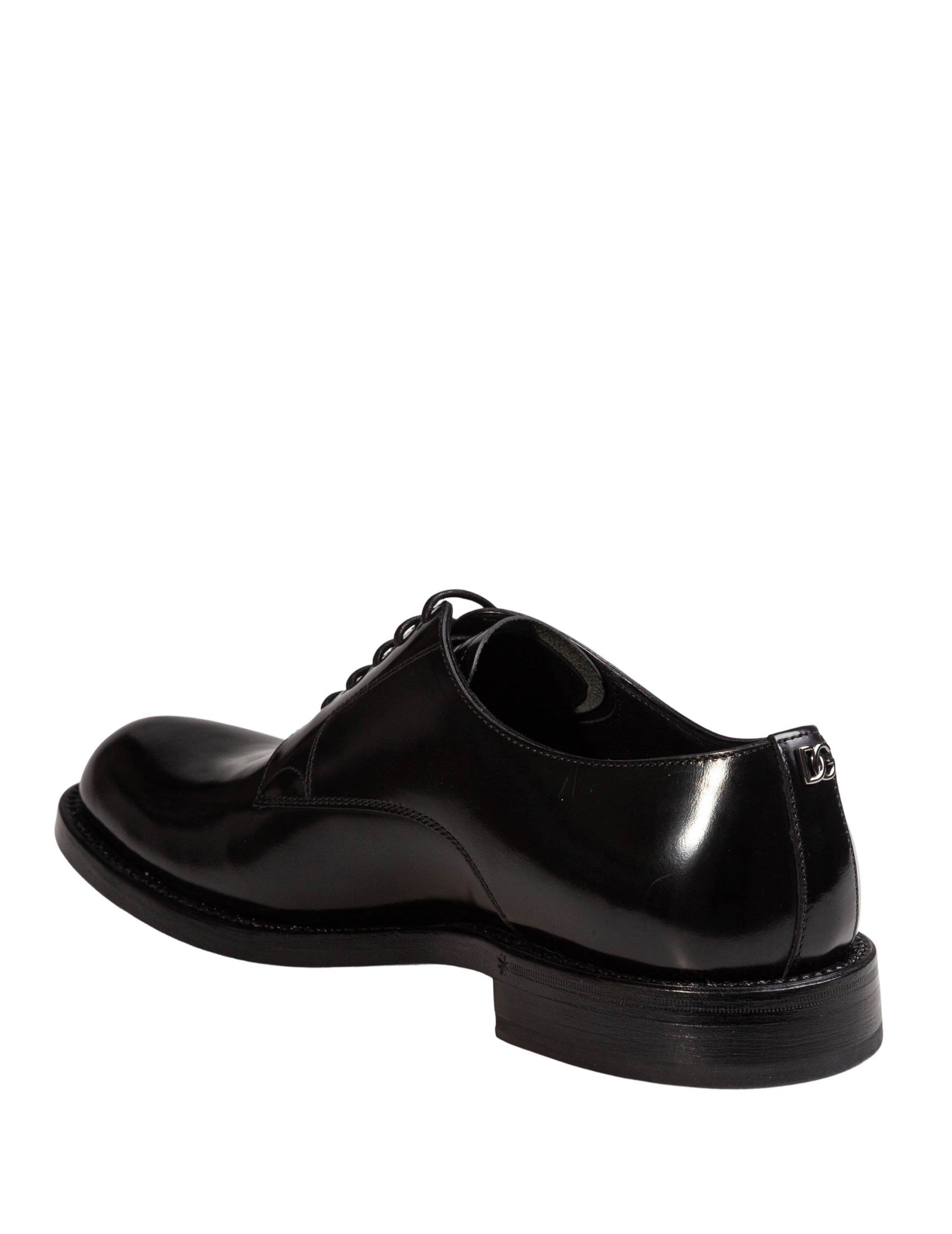 Black Brushed Calfskin Derby Shoes
