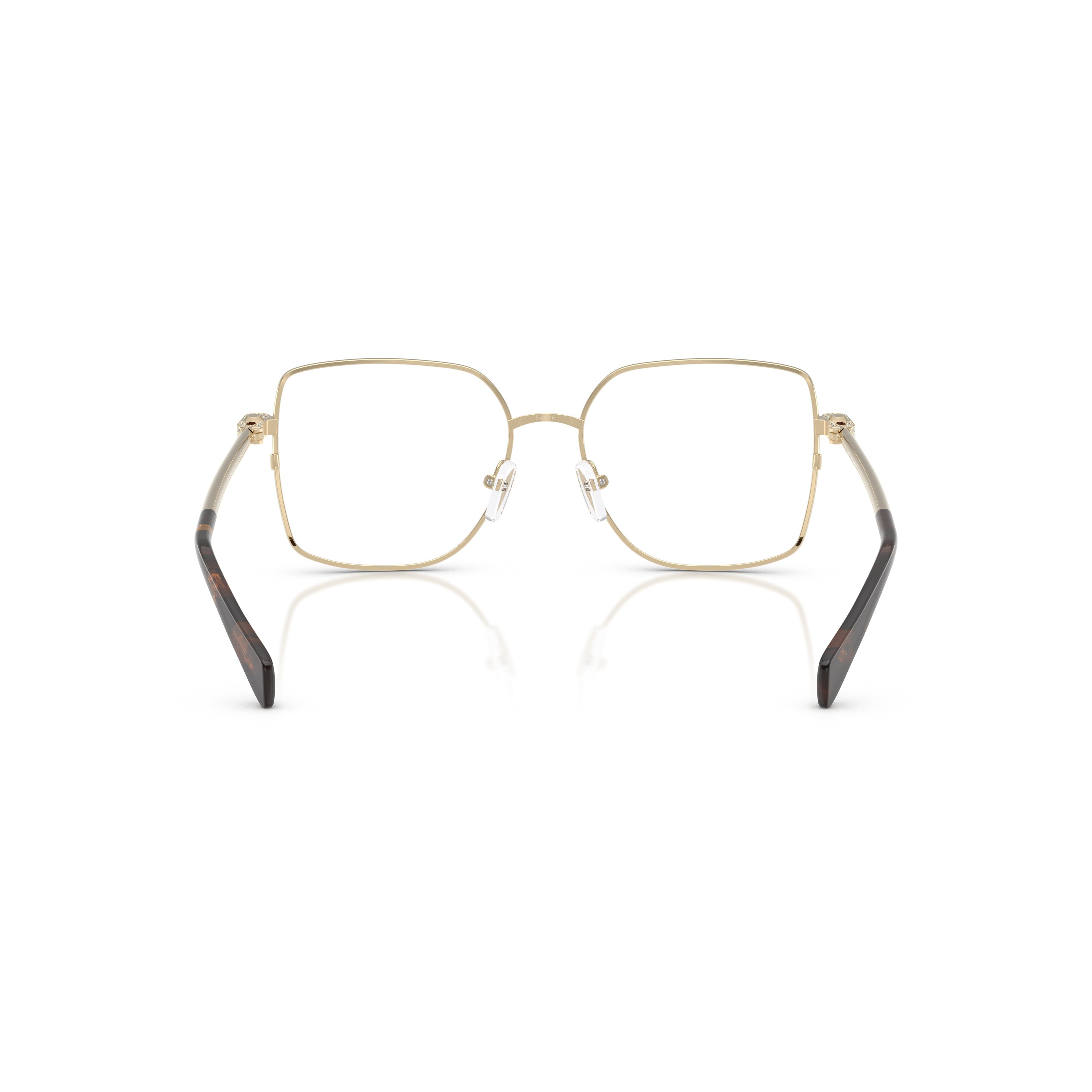 0mk3091b Square Metal Gold Finish Eyeglasses with Tortoiseshell Tips