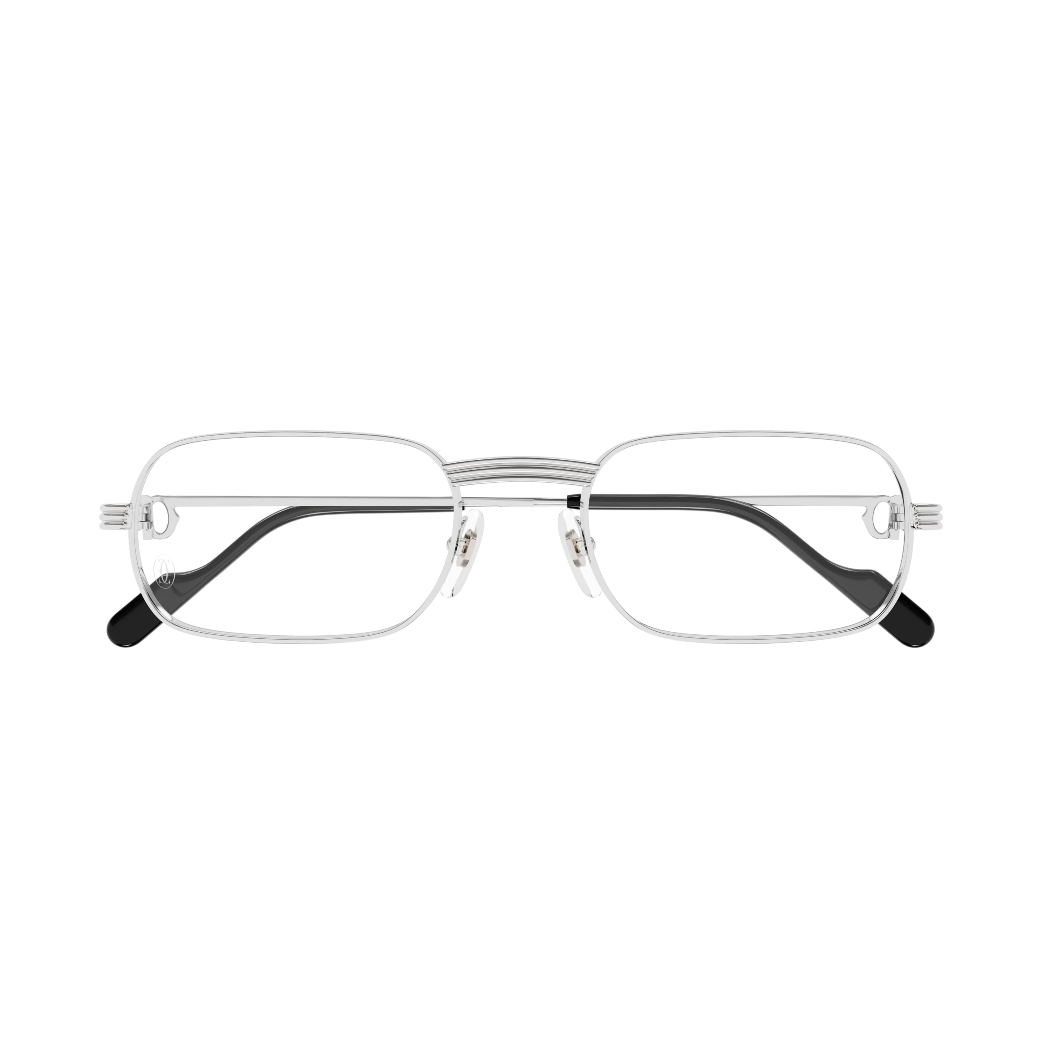 Ct0556o Polished Silver Rectangular Eyeglasses
