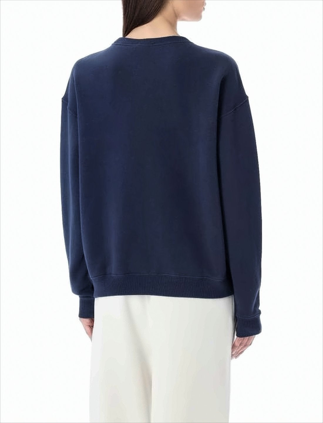 Crewneck Fleece Sweatshirt with Embroidered Pony Logo