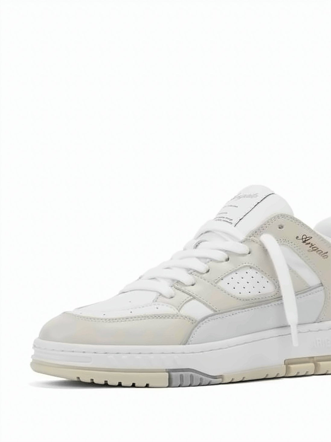 Layered White Leather and Recycled Polyester Sneakers