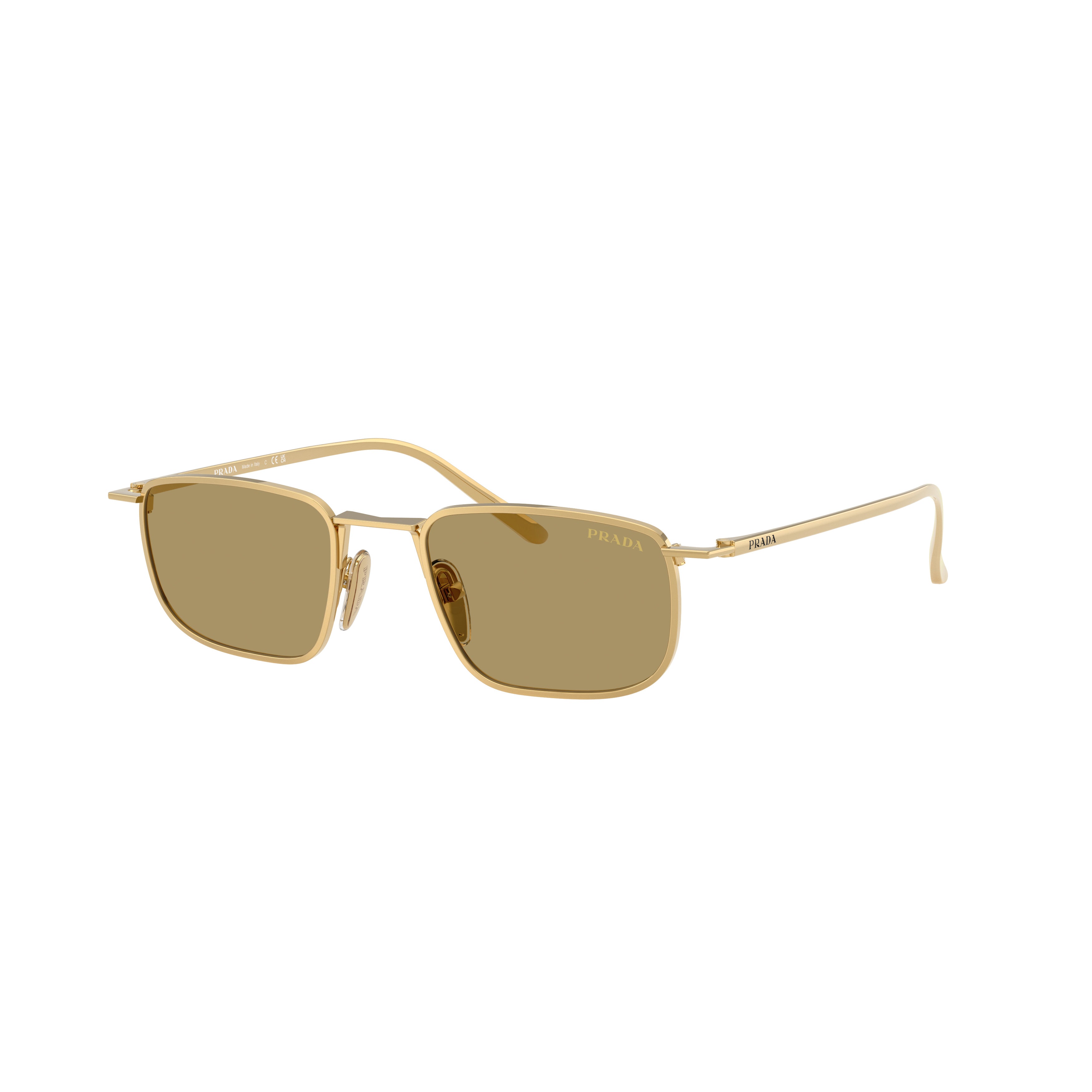 0pr D52s Rectangular Gold Metal Frame Sunglasses
