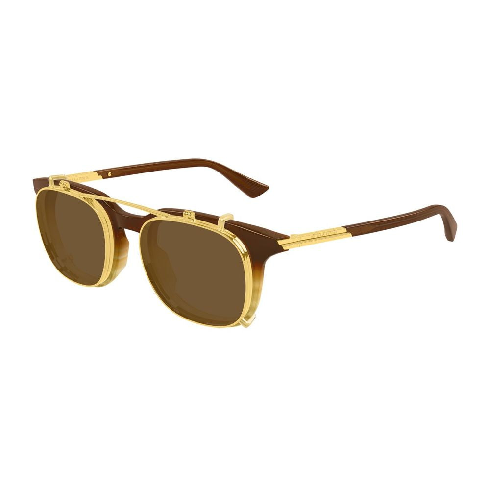 Bv1429S Ribbon Line Rectangular Brown Eyeglasses