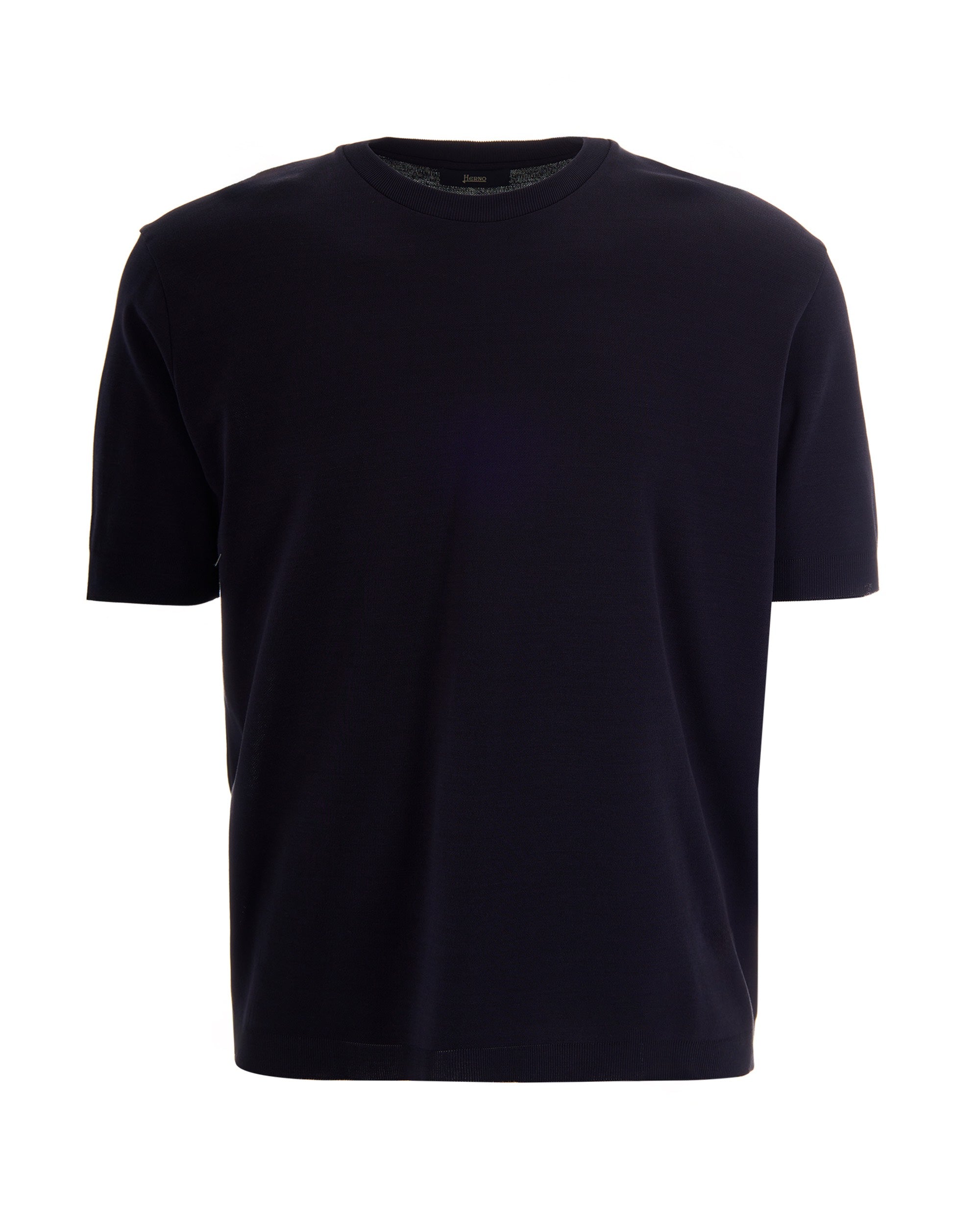 Knit Effect Blue T-Shirt
