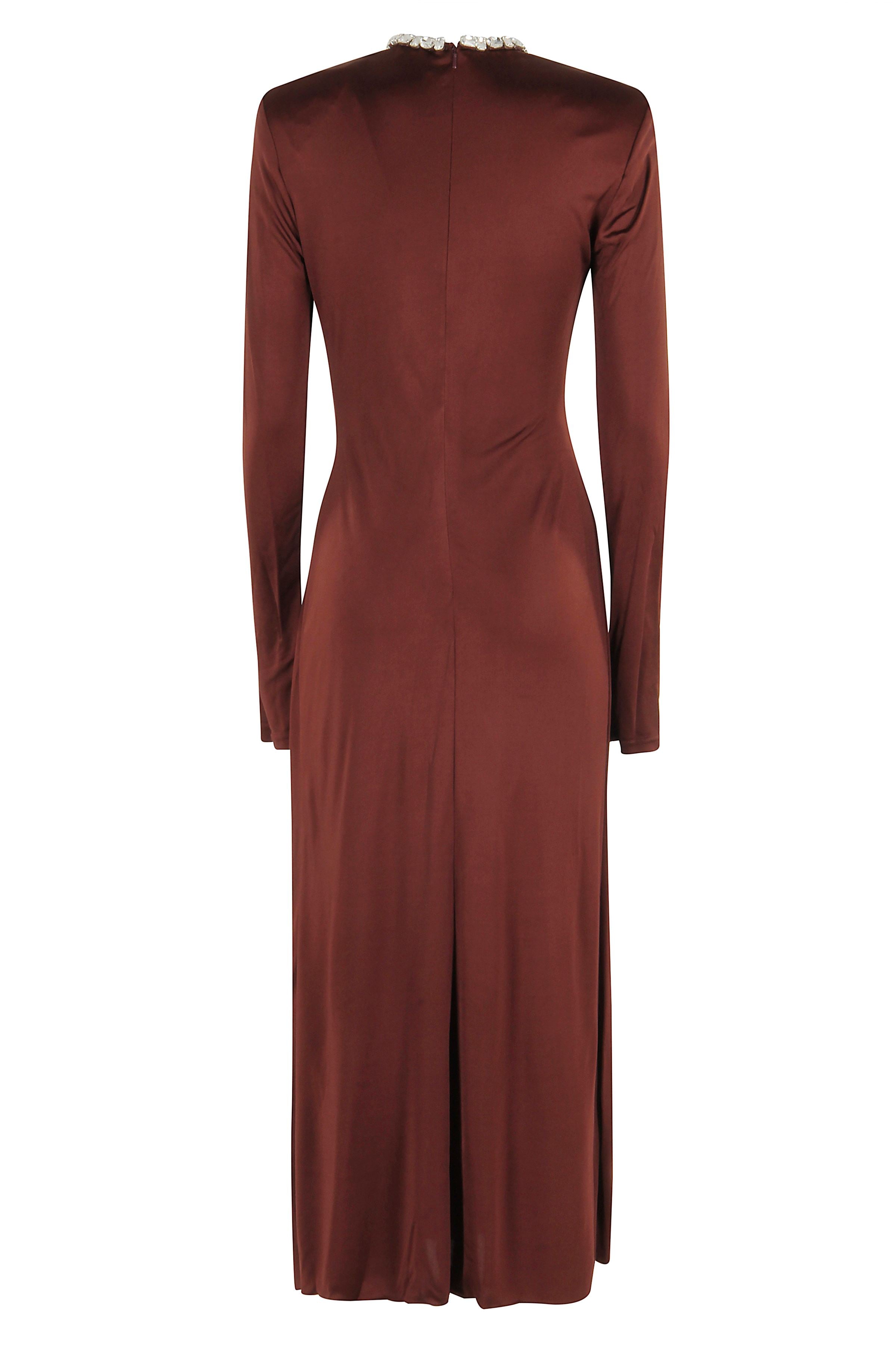Burgundy Jersey Midi Dress