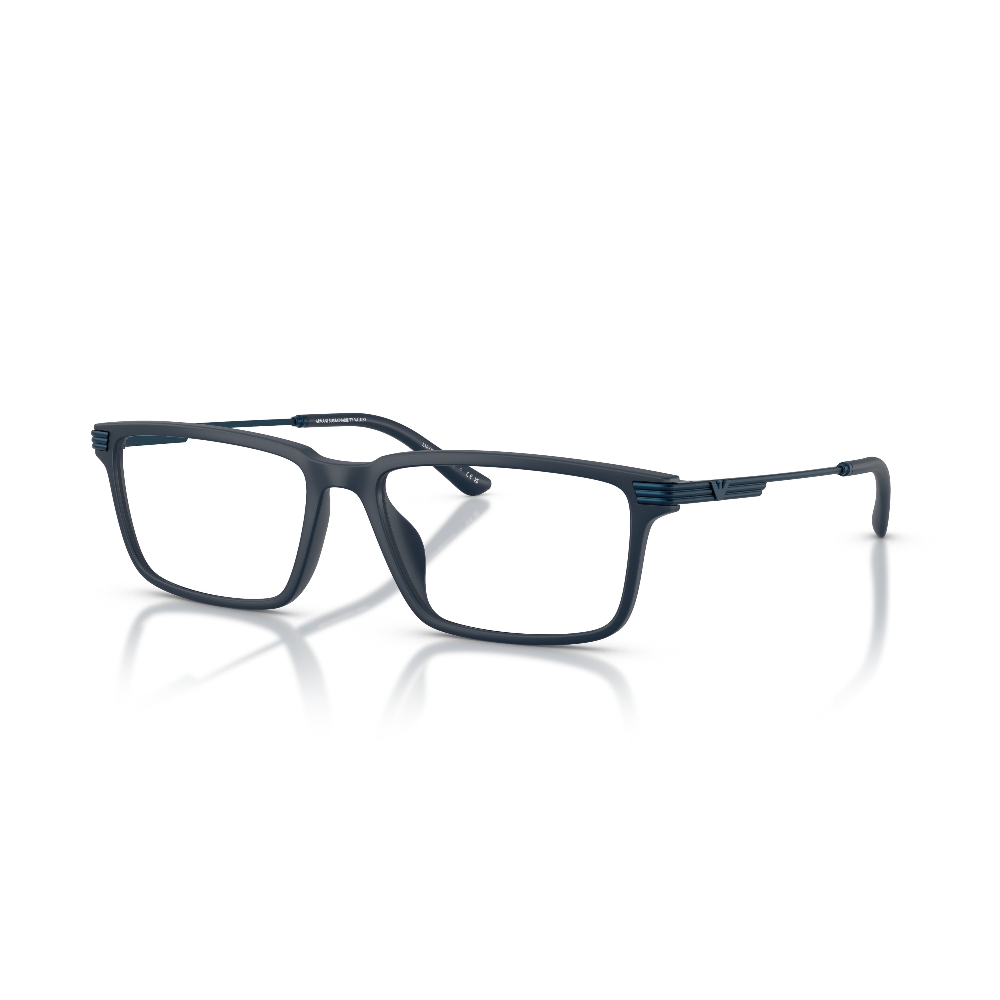 0ea3268u Rectangular Matte Finish Eyeglasses with Textured Temples