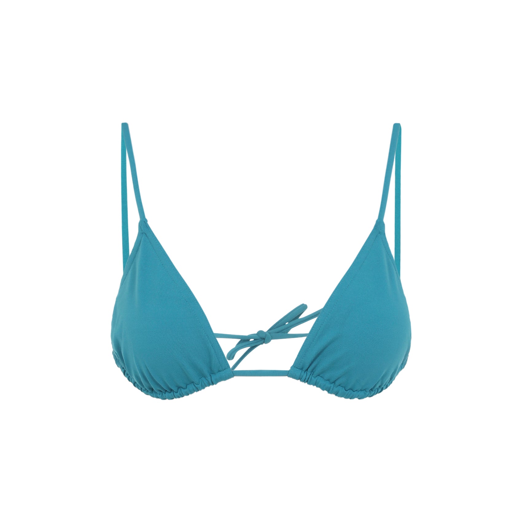 Mouna Soft Blue Bikini Top with Triangle Cups and Adjustable Straps