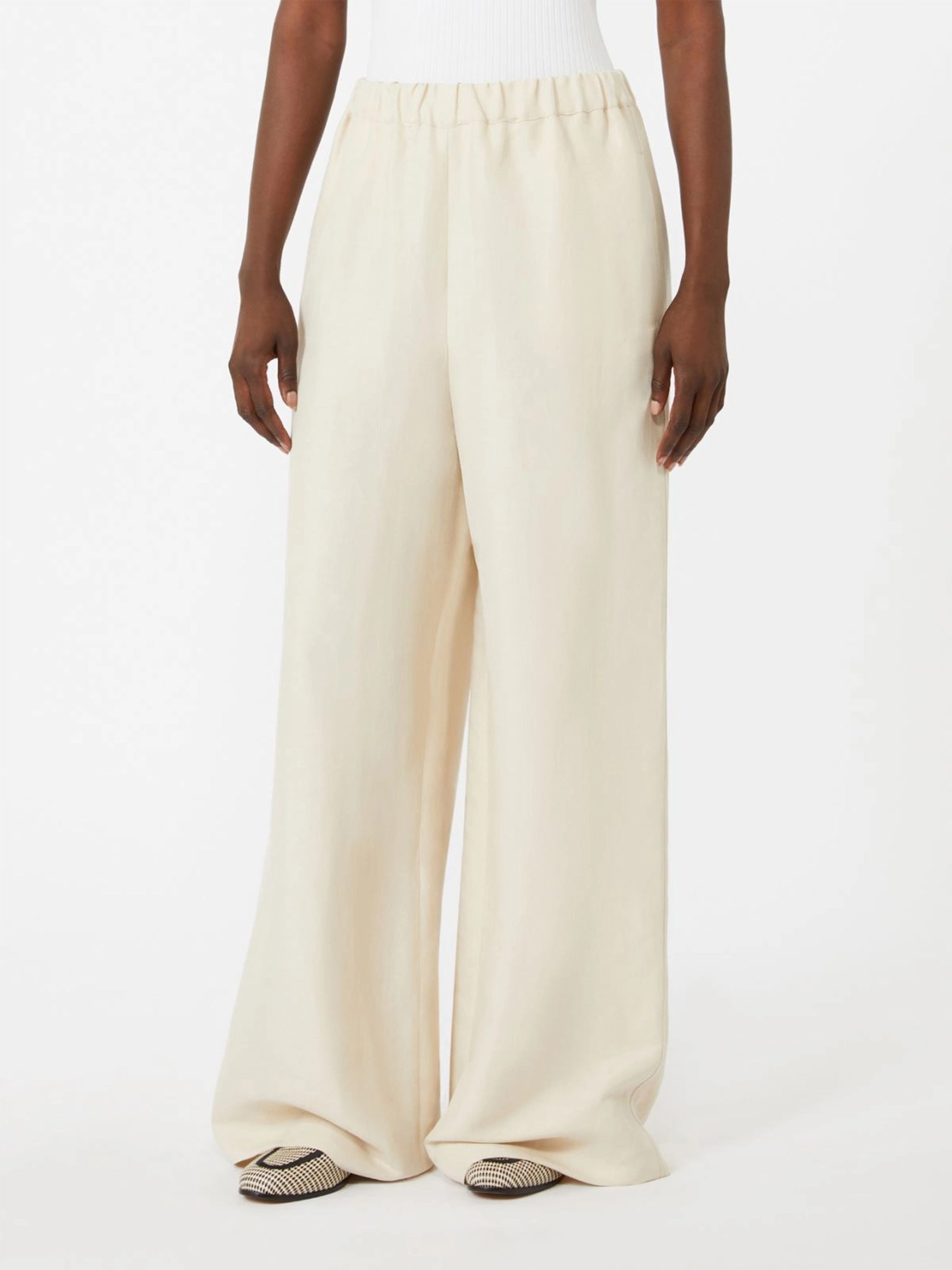 Wide-Leg Pants with Elastic Waistband