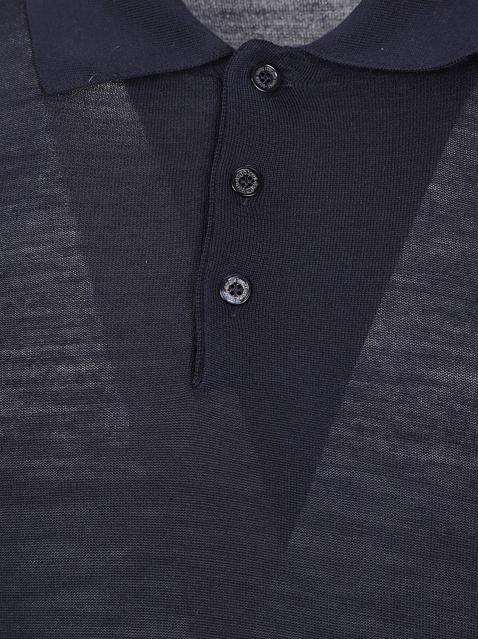 Classic Blue Wool Polo Shirt