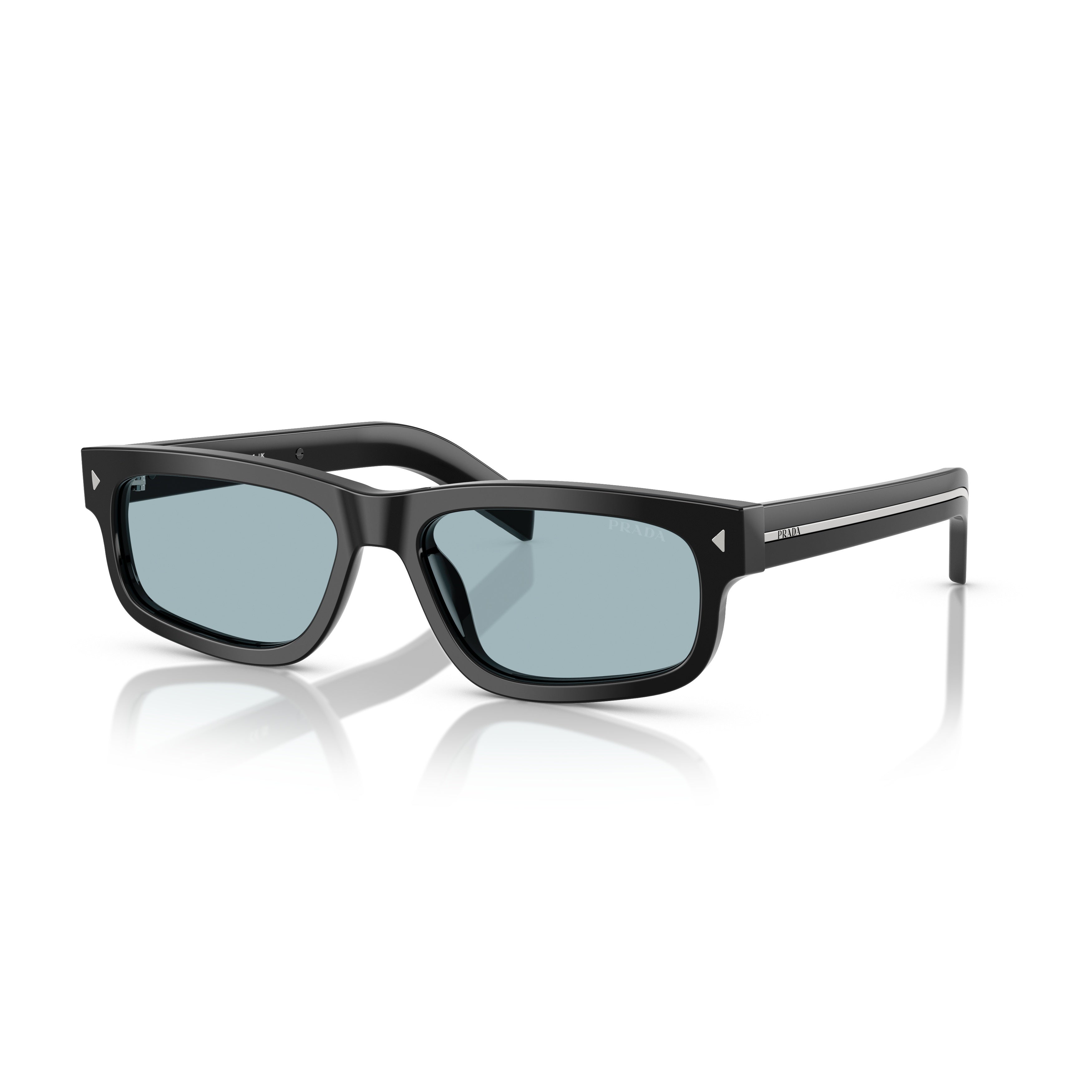 0pr B11s Rectangular Black Acetate Sunglasses