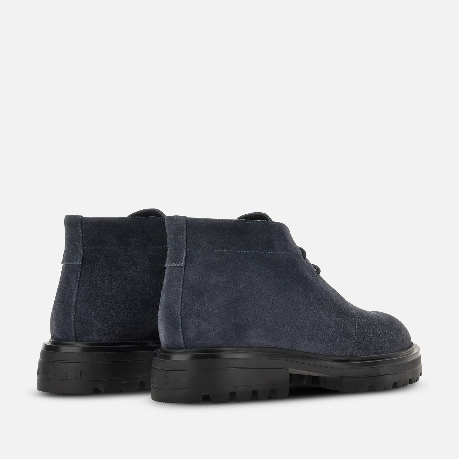 Lace-Up Ankle Shoes In Deep Blue Suede