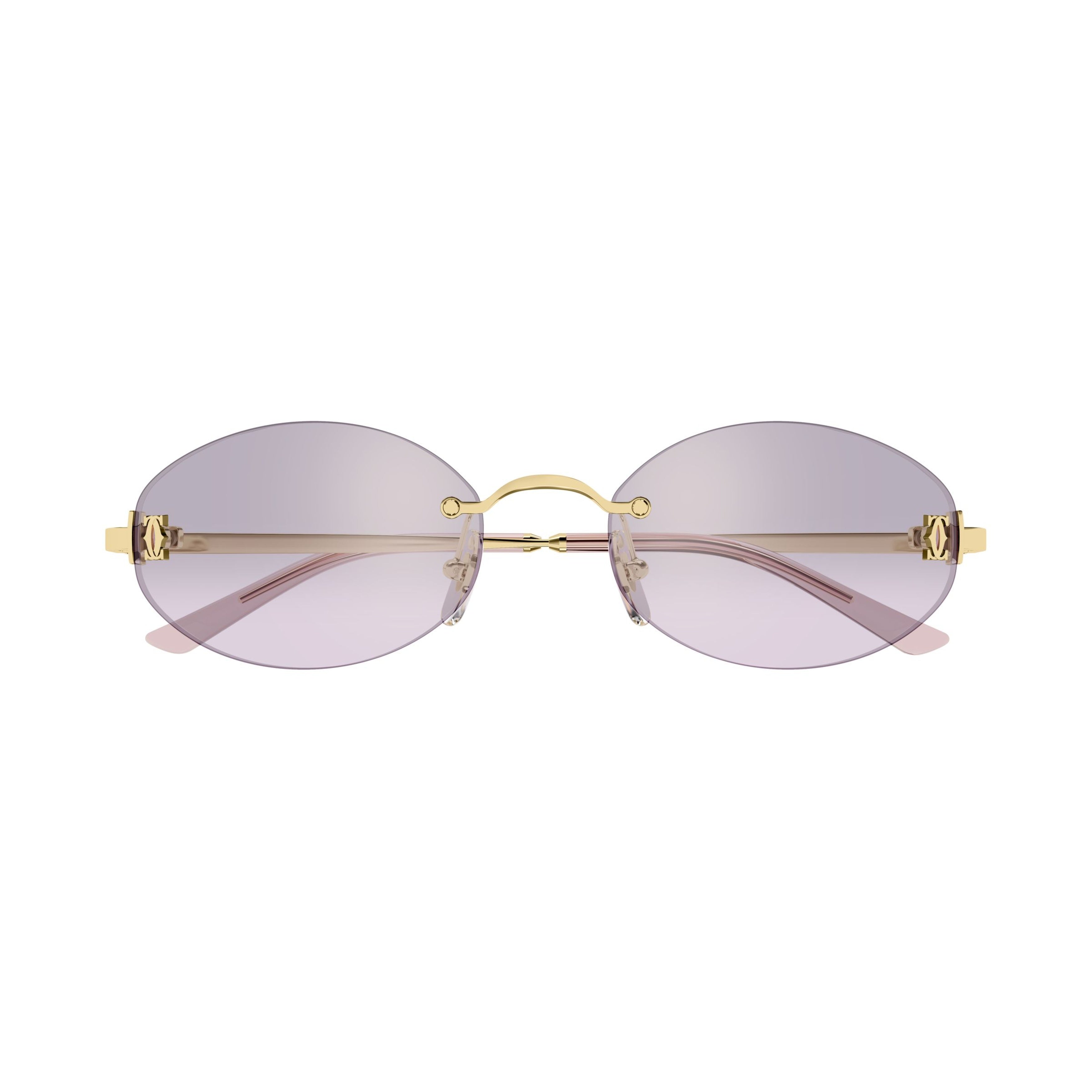 Oval Rimless Sunglasses With Gold-Toned Metal Accents