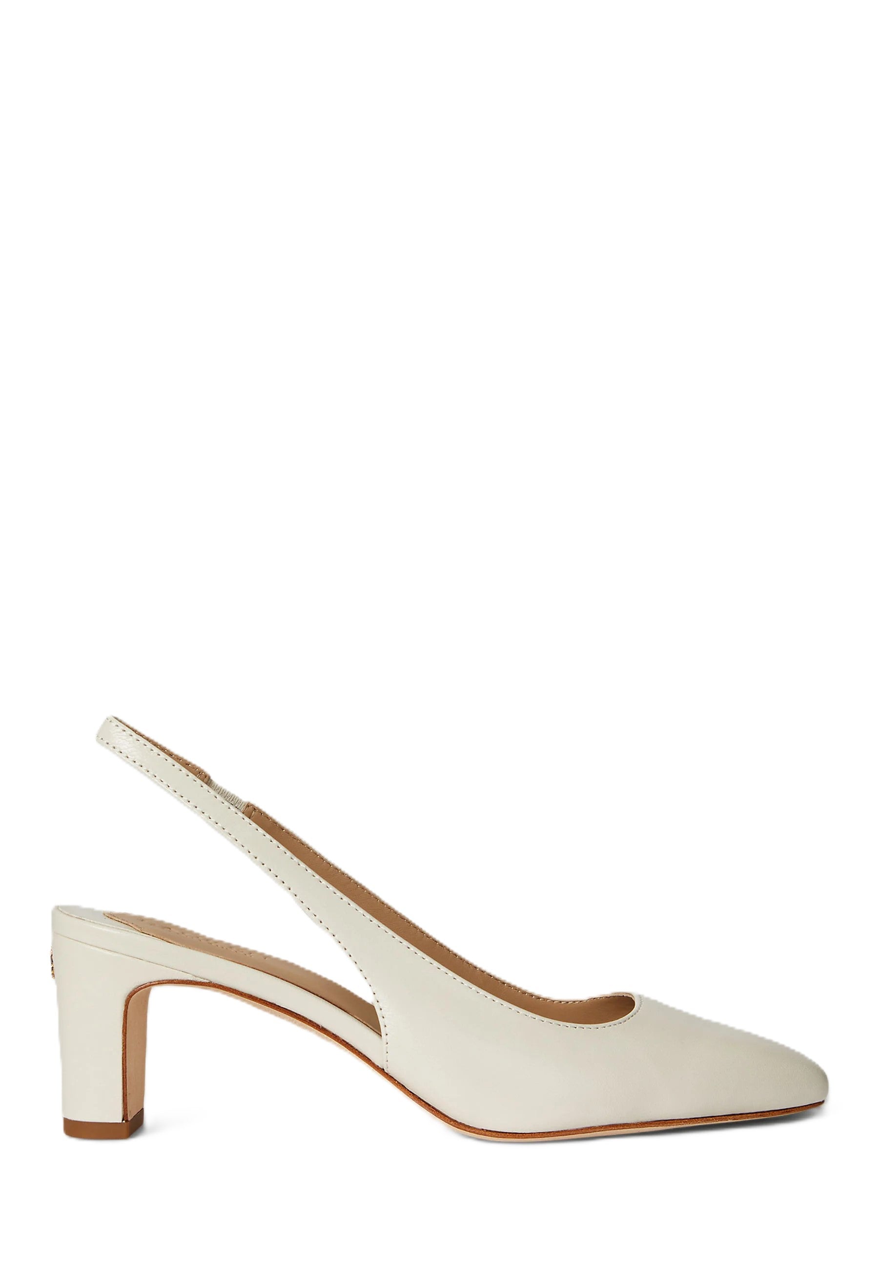 White Closed Toe Slingback Pumps